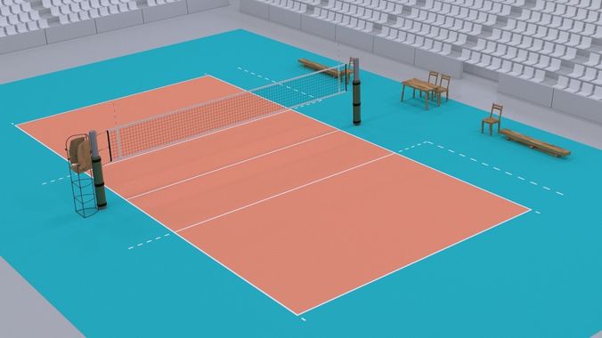 Regras e Fundamentos do Voleibol: ÁREA DE JOGO DA QUADRA DE VOLEIBOL