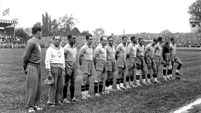 Copa de 38: Imagem da Seleção Brasileira na Copa do Mundo em 38.