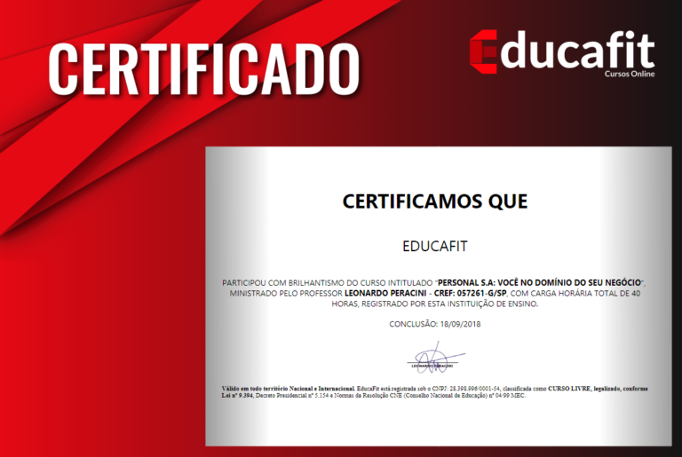 Certificado Educafit