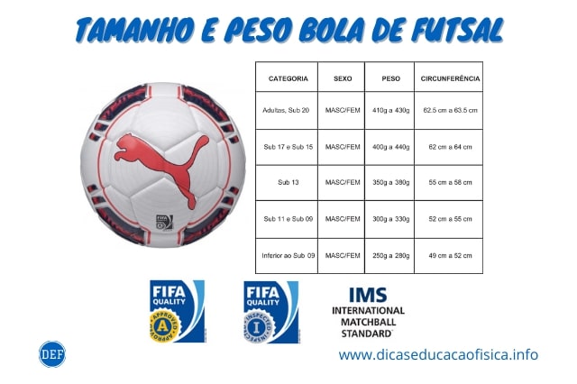 A Bola de Futsal: Tamanho e Peso por Categoria | Dicas Educação Física