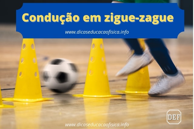 Condução em zigue-zague no Futsal